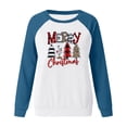 thumbnail image 4 of Merry Christmas Shirts for Women Plus Size Xmas Santa Hat Print Sweatshirt Long Sleeve Baseball T-Shirt Crewneck Casual Top, 4 of 5