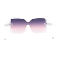 thumbnail image 4 of Womens Shield Rimless Oversize Butterfly Diva Sunglasses White Purple Pink, 4 of 4