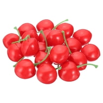 Uxcell 20 Pcs Artificial Cherries, Plastic Lifelike Fake Fruit Model Red Cherries