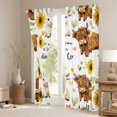 thumbnail image 3 of jejeloiu Highland Cow Sunflower Black Out Curtains Kids,Farm Animal Print Curtains Pack of 2 (42x63 Each), 3 of 7