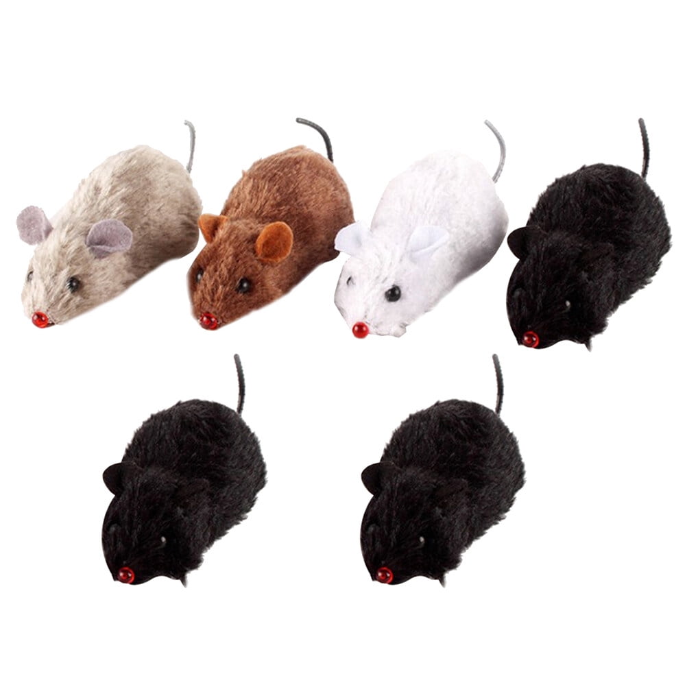 Windup toy 6pcs Windup Stuffed Mouse Toy Plush Clockwork Mouse Toys