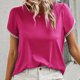 thumbnail image 5 of Top de cuello redondo de manga corta casual de color sólido de verano para mujer OAVQHLG3B Store lin121212, 5 of 5