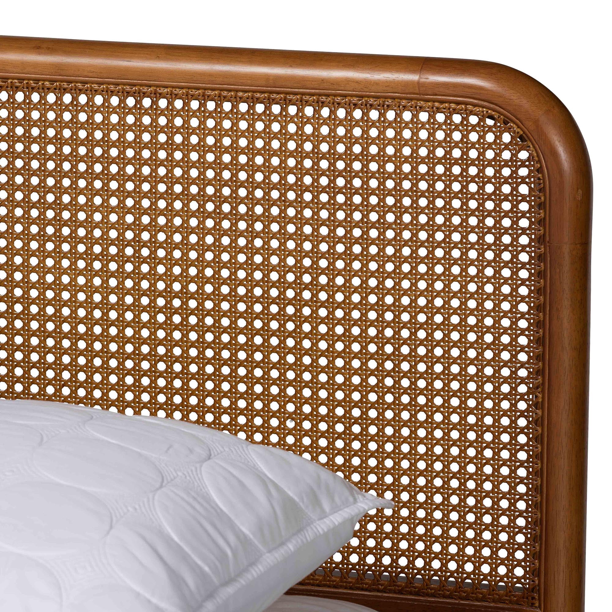 Baxton Studio Rosita Mid-Century Beds (Platform, Queen, Walnut Brown
