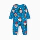 thumbnail image 3 of Conjunto de pijama con solapas abotonadas y bolsillos con estampado de gnomos azules para toda la familia (resistente al fuego), 3 of 5