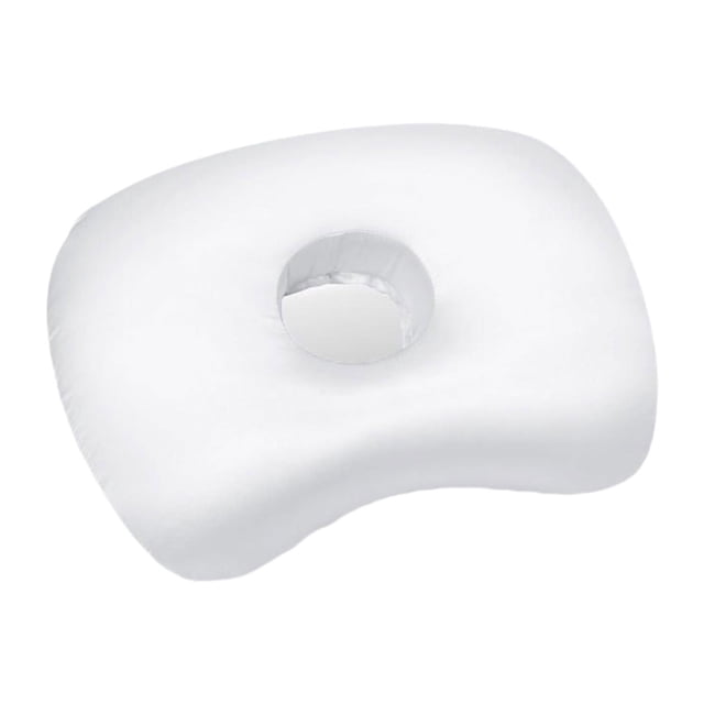 Almohada para piercing de oreja, soporte para cuello y cabeza, relleno de algodón PP suave y cómodo, lateral Blanco