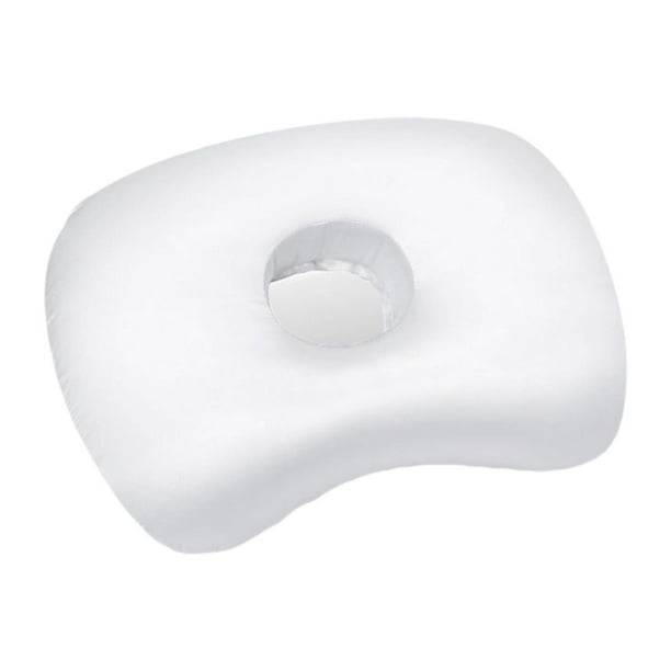 Almohada para piercing de oreja, soporte para cuello y cabeza, relleno de algodón PP suave y cómodo, lateral Blanco