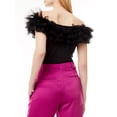thumbnail image 6 of Love by Design Women's Juniors Powder Puff Tulle Ruffle Bodysuit, 6 of 8