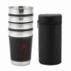thumbnail image 1 of 4 Pack Mini Mugs Stackable Stainless Steel Mugs Outdoor Travel Camping Mugs With Leather Case, 1 of 5