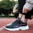 thumbnail image 5 of NOKIO Women'S Modern Sports Sneakers Ladies Shoes Solid Color Fashion Leather Lace-up Flat Heel Round Head Sneakers Women's Slip On Breathable Walking Tennis Shoes Casual Sneakers for Gym Travel Work, 5 of 9