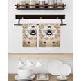 thumbnail image 3 of Vintage Bees Crowns Kitchen Dish Towels for Drying Dishes Set of 3, Rustic Leaves Rings Brown Gradient Waffle Weave Microfiber Hand Tea Bathroom Towels Quick Dry & Absorbent Towel 15.7x23.6, 3 of 7