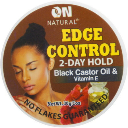 ON Natural Edge Control Gel, Black Castor Oil & Vitamin E 1 oz - (Pack of 2)