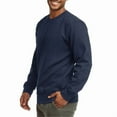 thumbnail image 2 of Men's Cotton Fleece Sweatshirt Lightweight Crew Neck Long Sleeve Pullover Hoodie Tops S-3XL Regular Big & Tall Plain Menswear Simple Solid Sweaters, 2 of 4