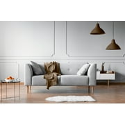 Imperial Home Fleece Throw Blanket 50” x 60” Couch Bed & Travel Blanket, Creme Brulee