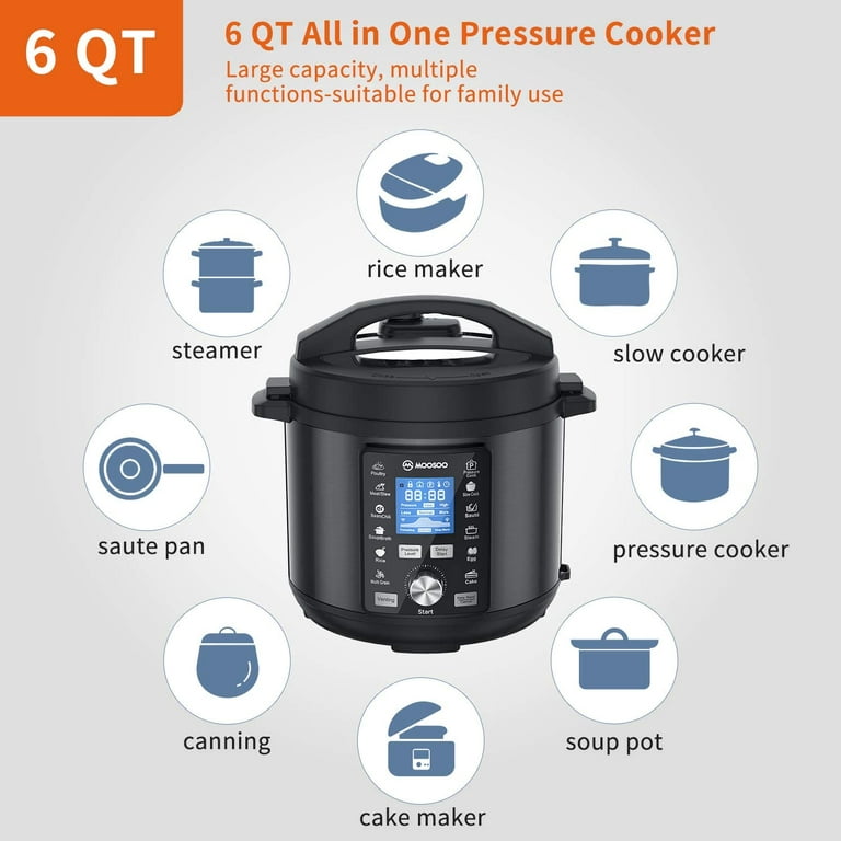 Farberware Programmable Digital Pressure Cooker, 6 Quart - Walmart.com   Electric pressure cooker recipes, Best pressure cooker, Pressure cooker  recipes