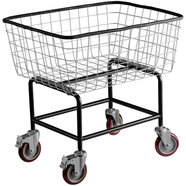 VEVOR Wire Laundry Cart, 2.5 Bushel Wire Laundry Basket with Wheels, 20''x15.7''x26'' Commercial