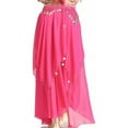 thumbnail image 4 of 35.4in 120D Chiffon Women's Belly Dance Skirt with Coins,Rose, 4 of 11
