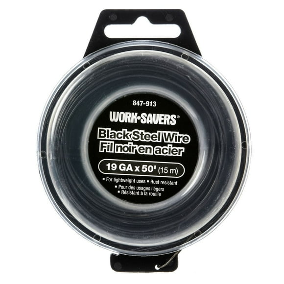 Fil noir Worksavers en acier 19 GA x 50 pi
