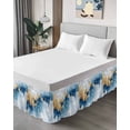 thumbnail image 4 of Modern Marble Texture T Bed Skirt King Size 18&nbsp;Inch Drop, Blue Gold Abstract Fusion Wrap Around Dust Ruffle Bedskirts, Wrinkle & Fade Resistant Easy Fit Bedskirt with Adjustable Elastic, 4 of 8