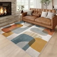 thumbnail image 3 of Mid Century Geometric Area Rug, Abstract Boho Pattern Indoor Carpet, Washable Non Slip Low Pile Soft Thin Rug for Living Room Bedroom Home Decor Mat 5x6ft, 3 of 8