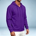 thumbnail image 5 of Zip Up Hoodie Men Long Sleeve Lightweight Solid Color Plain Hooded Sweatshirts Casual Fall Spring Track Jackets, 5 of 7