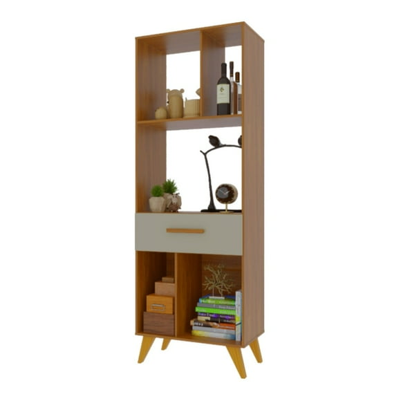 Librero Estante Decorativo C/Cajón Mod Flex Freijo 6207