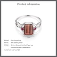 thumbnail image 5 of Gem Stone King 2.10 Ct Emerald Cut Red Tiger Eye Red Created Ruby 925 Sterling Silver Ring, 5 of 5