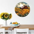 thumbnail image 2 of Eveokoki Rustic Sunflower Countryside Farmhouse Wooden Wall Clock - 10 Inch Silent Non-Ticking Decorative Clock for Kitchen, Living Room, Bedroom, Country Home Decor, 2 of 4