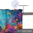 thumbnail image 5 of Teal Turtle Curtains Valances for Home Decor Ocean Themed Underwater Coral Tropical Fish Window Treatment for Living Room Bedroom Bathroom 54 by 18 in, 1 Panel, 5 of 6