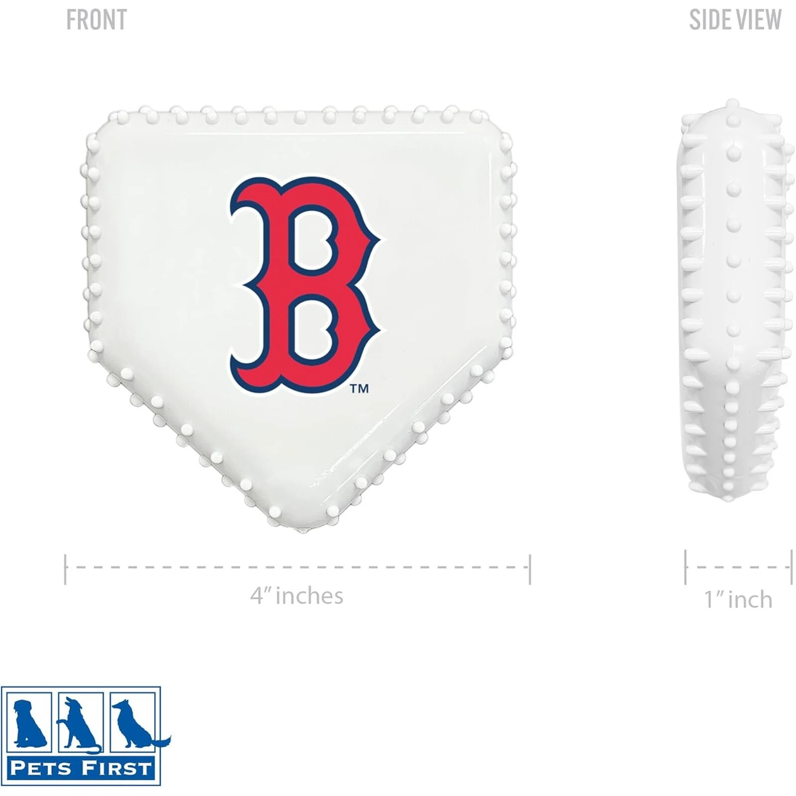 Pets First MLB Baseball Home Plate Dog Chew Toys for Aggressive Chewers