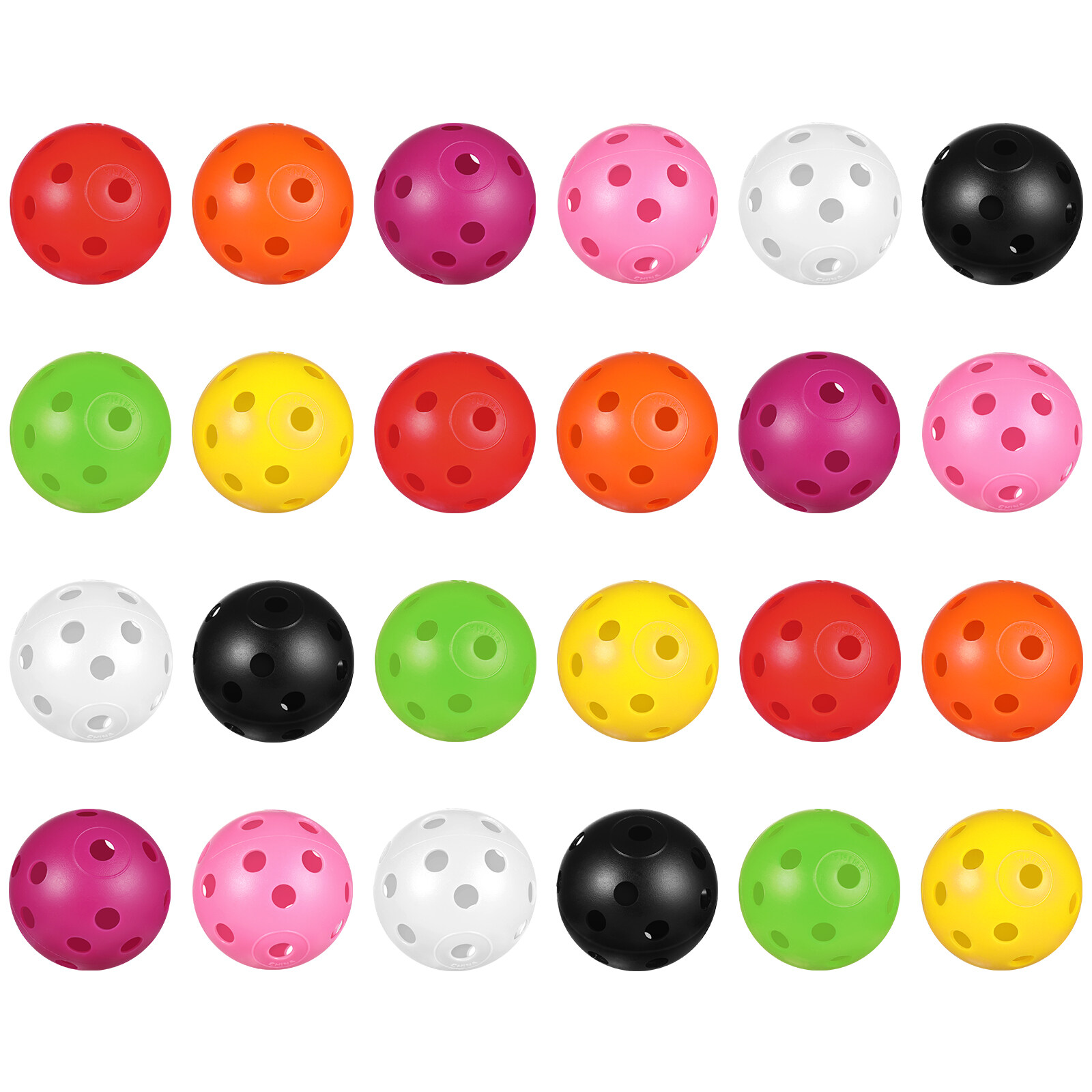 TOYMYTOY 24pcs Perforated Plastic Play Balls Hollow Practice Training