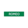 thumbnail image 1 of Romeo Boys Children Name Letter Printed Label Indoor Outdoor Wall Plaque Decoration Aluminum Metal Sign 4"x18", 1 of 1