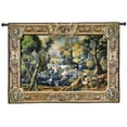 thumbnail image 2 of 15th Century Landscape , Woven Tapestry Wall Art Hanging , Abundant Medieval Forest with Animals , 100% Cotton USA Size 71x, 2 of 2
