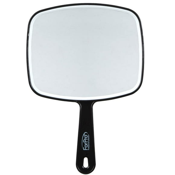 ForPro Premium Hand Mirror, Multi-Purpose Handheld Mirror with Distortion-Free Reflection, Medium, Black, 6.3 W x 9.6 L