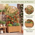 thumbnail image 5 of ELLEGNT 1 PCS Wooden Raised Garden Bed with Trellis – 48" Planter Box, Drainage Holes Brown, 5 of 9