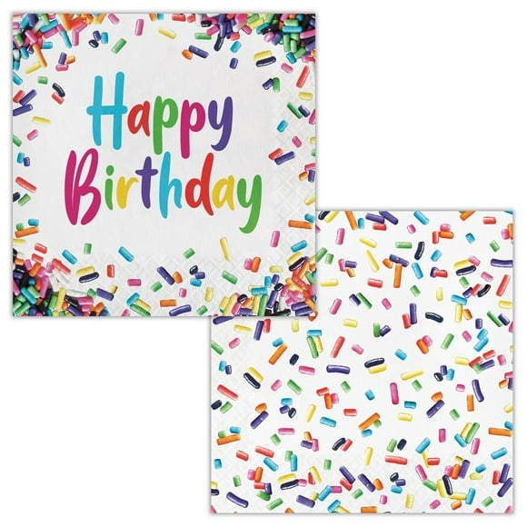 Lun Nap 16Ct Sprinkles, Birthday Sprinkle Napkins