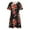 Black, variant on Dresses Women Ndbuld Women's Printed Round Neck Short Sleeved Mid Size Double Pocket Dress Black XL