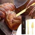 thumbnail image 4 of 2 Pcs Wedding Cake Knife and Server Set, Stainless steel Cake Knife and Server Set with Gift Box, Long Thick Cutlery for Wedding, Birthday, Parties and anniversary (Gold), 4 of 8