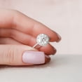thumbnail image 3 of Silvago Jewel Brilliant 1.8 Ct Round Cut Diamond Ring - White Gold Plated 14K Diamond Ring - Halo Diamond Rings for Women's - Eternity Diamond Rings for Women's - Solitaire with Accent Rings, 3 of 10