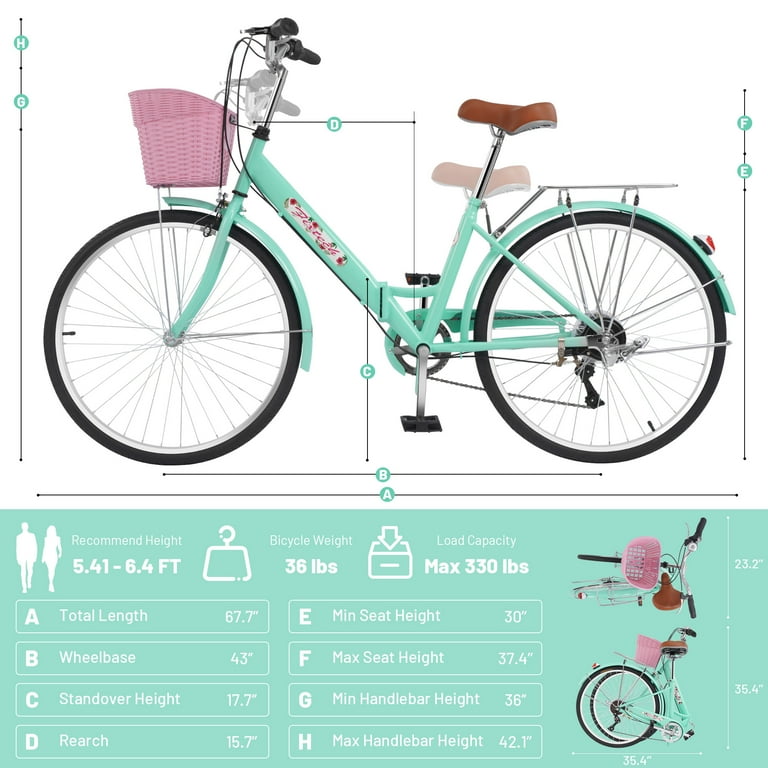 Mint green vintage bike with basket new arrivals