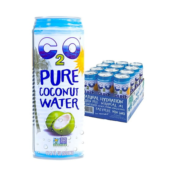 C2O Pure Coconut Water 17.5 FL OZ (Pack of 12)