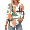 thumbnail image 2 of LiMoi Summer Tops for Women Trendy Large 3/4 Sleeve Womens Tops Tshirts Shirts for Women Plus Size Cotton Floral Shirts for Women Trendy Get it Fast, 2 of 6