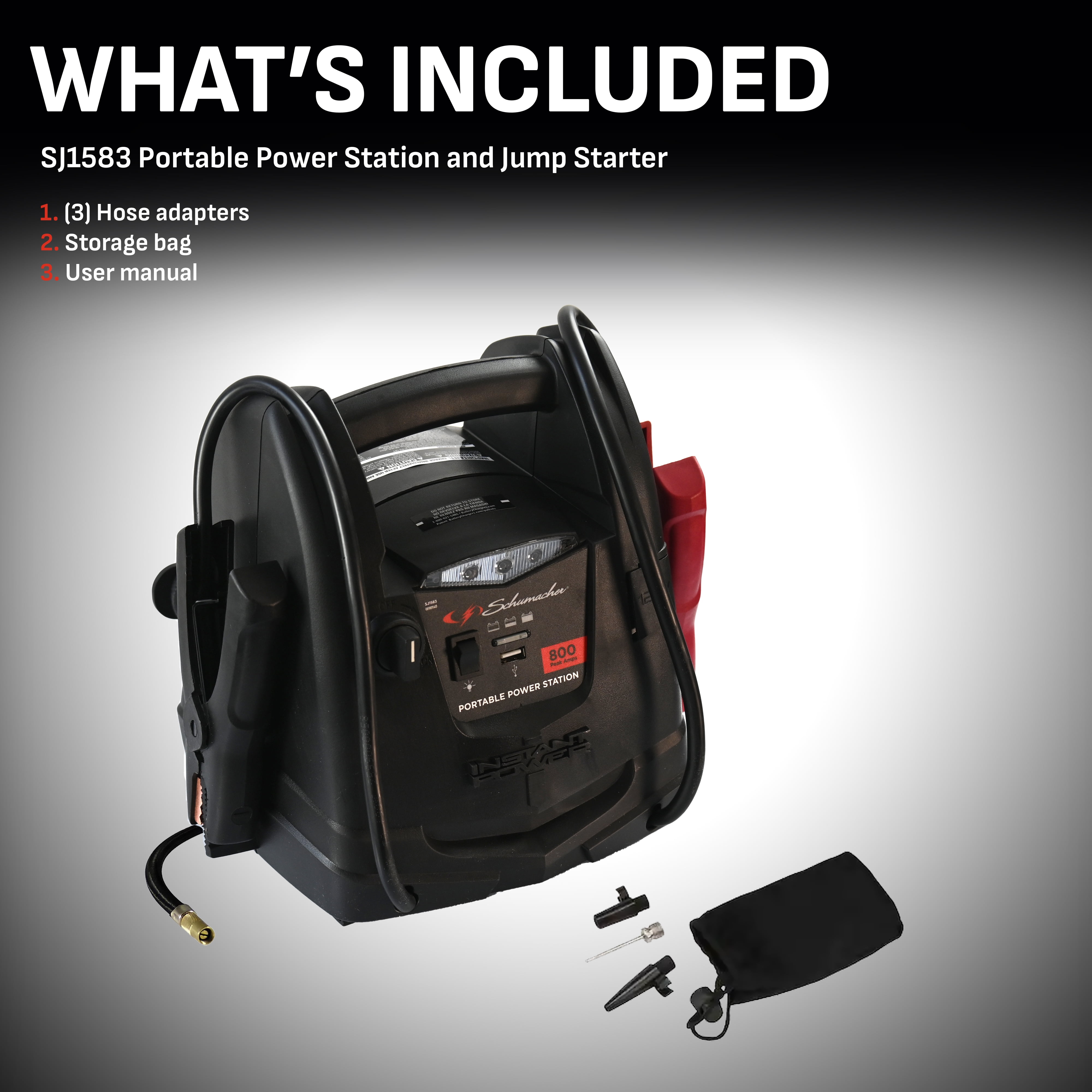 SRmama!!8kg Schumacher SJ1583 Power Station - 800A Jump Starter, 150-PSI