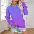 thumbnail image 2 of Miluxas Women's Loose V Neck Sweatshirt Loose Long Sleeve Gradient Printed Fashion Casual Dropped Shoulder Sweatshirt Top Purple M(M), 2 of 5