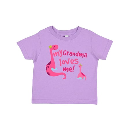 

Inktastic My Grandma Loves Me Girls Dinosaur Gift Toddler Toddler Girl T-Shirt