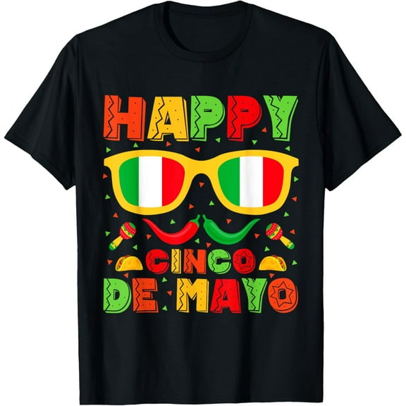 Happy Cinco de Mayo Fiesta Mexican Party 5 De Mayo Men Women T-Shirt men and women can wear, black, white, gifts