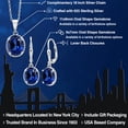 thumbnail image 2 of Gem Stone King 9.60 Ct Blue Created Sapphire 925 Sterling Silver Pendant and Earrings Jewelry Set, 2 of 5