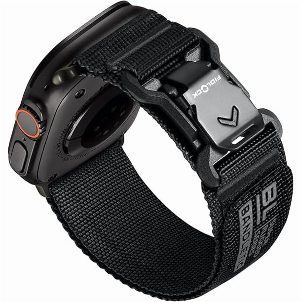 wonima44 Compatible with Apple Watch Ultra Band - for Men, Wide Nylon Sport Loop with Magnetic Fidlock V-Buckle for iWatch 49mm(Ultra 3/2/1),46mm(11/10),45mm(9/8/7),44mm(SE3/SE2/SE/6/5/4),42mm(3/2/1)