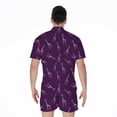 thumbnail image 2 of Purple And Teal Giraffe Pattern Short Sleeve Men'S Rompers Casual Summer Jumpsuits Outfit, 2 of 4