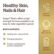 Solgar Enhanced Potency Biotin, 1,000 mcg, 100 Vegetable Capsules