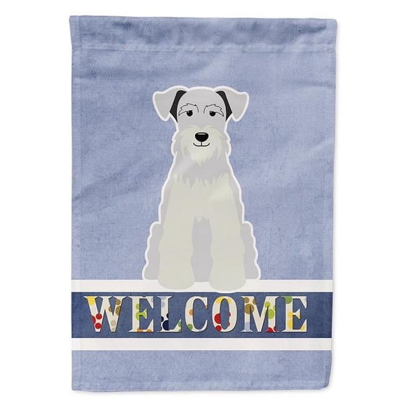 Carolines Treasures BB5634CHF Miniature Schanuzer White Welcome Flag Canvas House Size